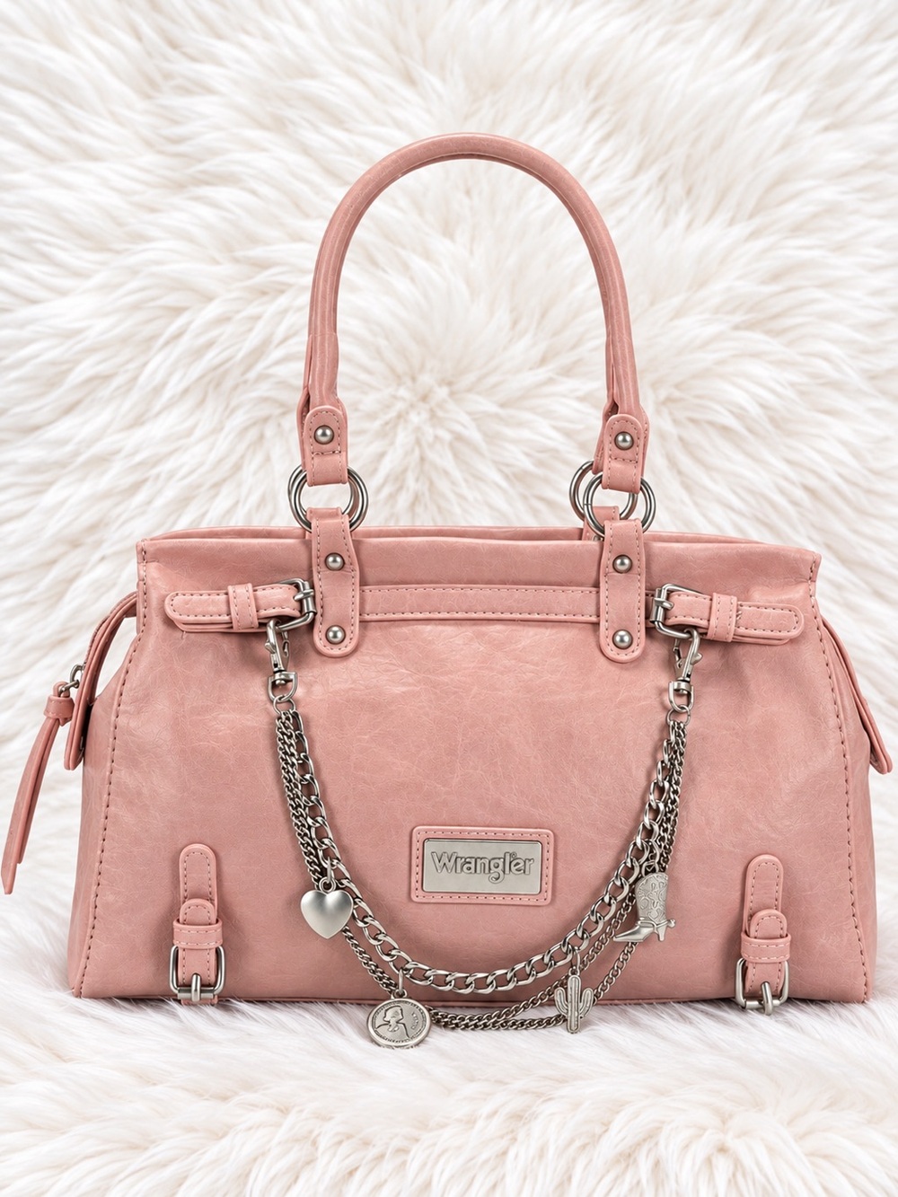 NWT Wrangler Blush Pink Western Charm Chain Satchel Handbag